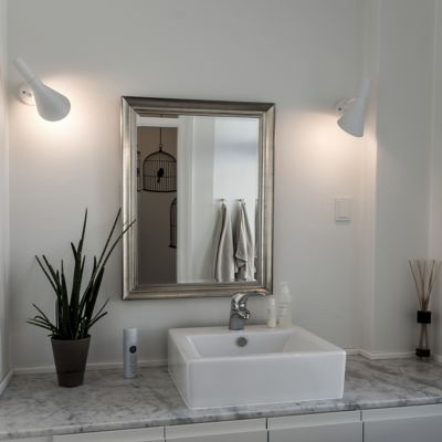 Shown in White finish, lit