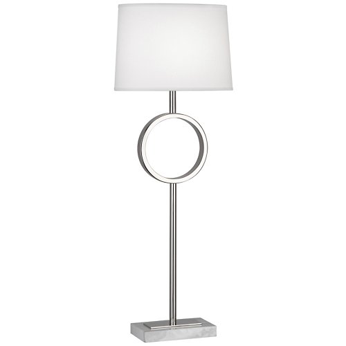 Logan Buffet Table Lamp (Polished Nickel with Ascot White Fabric) - OPEN BOX RETURN
