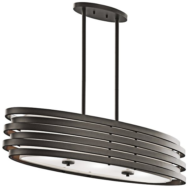 Roswell Oval Linear Suspension By, Roswell Stainless Steel Table Lamp