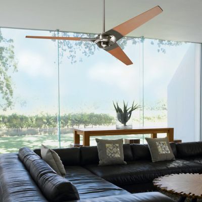 Shown in Bright Nickel finish with Maple blade finish, 62 inch, No Light