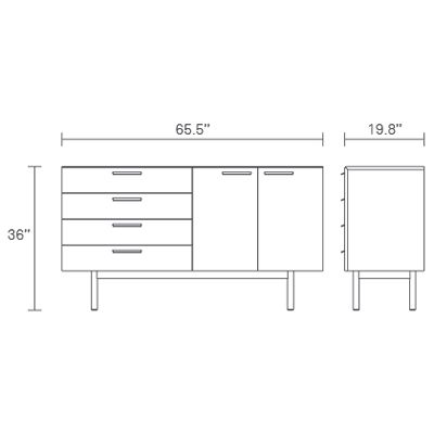 Shale 4 Drawer/2 Door Credenza by Blu Dot at