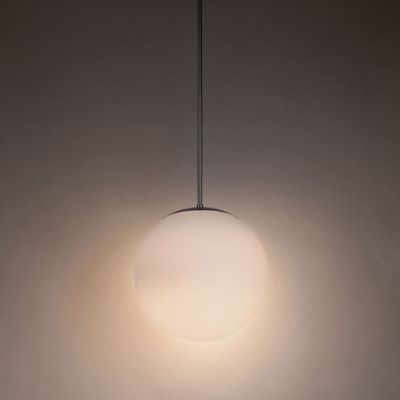 Shown in Brushed Nickel finish, Small size, lit