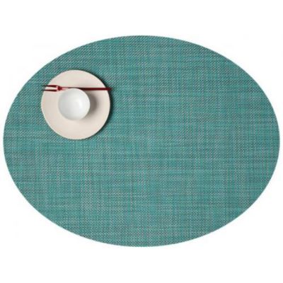 Mini Basketweave Oval Tablemat (Turquoise) - OPEN BOX RETURN